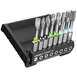 Hazet 2304SH-12 Bit-Set 8teilig Schlitz, Innen-Sechskant, Kreuzschlitz Phillips, Kreuzschlitz Pozidr