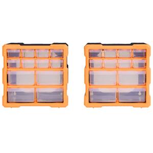 vidaXL Organisers met 12 lades 2 st 26,5x16x26 cm