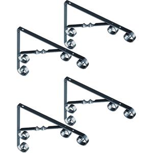 Element System 4x Zwarte stalen plankdragers Jutta 18 x 13 cm tot 30 kg -