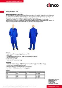Cimco 141306 Schaltmantel blau EN61482-1-2 Gr.52 Kleider-Größe: 52 Blau