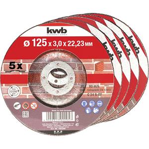 Kwb 792295 Doorslijpschijf recht 125 mm 5 stuk(s) Steen