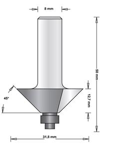 Hikoki 8 MM HOEKFREES MET ONDERLAGER 31.8X50X45