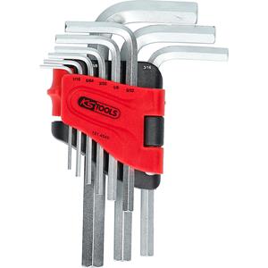 kstools KS Tools Hoekstiftsleutelset in inklapbare houder, binnenzeskant, inchmaten, 9 delen