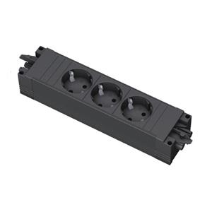 Bachmann STEP BASE 3-voudige Stekkerdoos - Koppelbaar - GST18-3 in en uit - Zwart