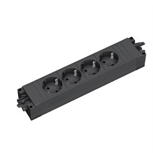 Bachmann STEP BASE 4-voudige Stekkerdoos - Koppelbaar - GST18-3 in en uit - Zwart