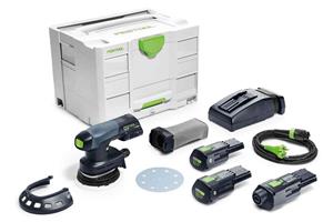 Festool ETSC 125 3,0 I-Set Accu Excenterschuurmachine 18V 3.0Ah in Systainer incl. ERGO Adapter - 577689