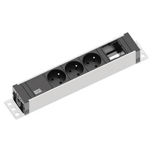 Bachmann 922.0231 Steckdosenleiste Aluminium, Schwarz Schutzkontakt 1St.