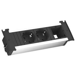 Bachmann 927.002 Steckdosenleiste Schwarz, Aluminium Schutzkontakt 1St.