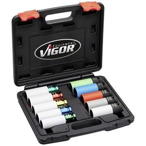 Vigor V6312/10 Slagadapter Vierkant, 1/2 (12.5 mm) 10-delig