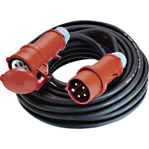 Bachmann 0164960 Strom Verlängerungskabel 32A Schwarz 25.00m für Außenbereich geeignet
