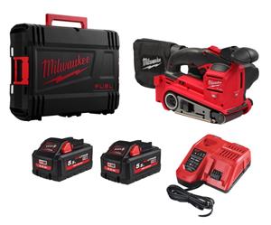 Milwaukee M18 FBTS75-552X 18V Li-ion Accu Bandschuurmachine Set (2x 5.5Ah) In HD Box- 75 X 457 Mm