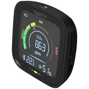 Thermo- en hygrometer met CO2-aanduiding Zwart