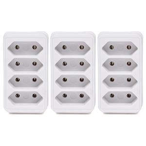 Benson Stopcontact splitter - 3x - quattro - wit - voor 4 platte stekkers - verdeelstekkers -