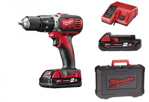 Milwaukee M18 BPD-202C 18V Li-Ion Accu Klopboor-/schroefmachine Set (2x 2.0Ah Accu) In Koffer