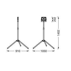 LEDVANCE WORKLIGHT VAL 1X30W Stativlänge (max.): 1800mm 30.00W 3000lm Kaltweiß 4058075831391