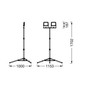 LEDVANCE WORKLIGHT VAL 2X20W LED-Baustrahler Stativlänge (max.): 1800mm 40.00W 4000lm Kaltweiß 405