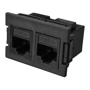 Plenty 2x RJ45 CAT6 Gigabit uitbreidingsmodule voor Prolink stekkerdozen / zwart