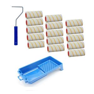 Benson 15x verfrollers / vachtrollers incl rollerbeugel en verfbak 10 c -