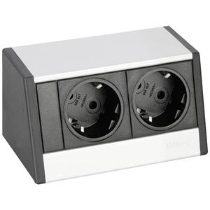 EVOline 1598 0001 5500 Tischsteckdose Schwarz, Silber ohne Stecker