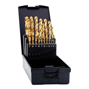 exact HSS Metall-Spiralbohrer-Set 25teilig geschliffen, TiN DIN 338 Zylinderschaft 1 Set