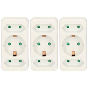 Humbert Stopcontact splitter - 3x - triple - wit - voor 3 stekkers - verdeelstekkers -