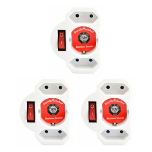 Stopcontact splitter - 3x - triple - wit - voor 3 stekkers - aan/uit schakelaar - verdeelstekkers -