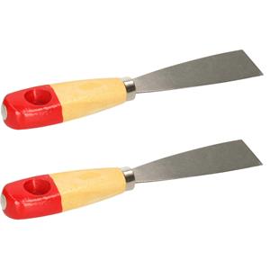 Brüder Mannesmann Plamuurmes - 2x - werkbreedte 30 mm - conisch geslepen staal - houten greep -