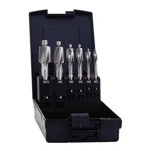 Exact 05863 Flachsenker 6teilig 2.5 mm, 3.3 mm, 4.2 mm, 5 mm, 6.8 mm, 8.5mm HSS Zylinderschaft 1 Set