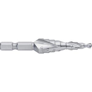 Exact 08001 HSS Stufenbohrer 4 - 12mm Gesamtlänge 72mm 1/4  (6.3 mm) 1St.