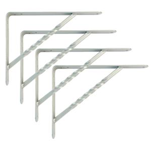 Amig Plankdrager/steun/beugel Spiraal - 4x - metaal - zilver - H200 x B150 mm - Tot 225 kg -