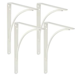 Amig Plankdrager/planksteun van metaal - 4x - gelakt wit - H200 x B150 mm - Tot 75 kg -