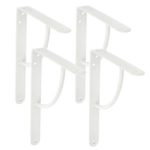 Amig Plankdrager/planksteun van metaal - 4x - gelakt wit - H250 x B200 mm - Tot 90 kg -