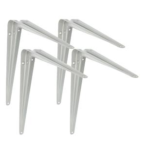 Amig Plankdrager/planksteun van metaal - 4x - gelakt zilver - H450 x B400 mm -