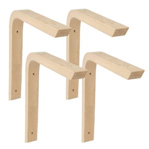 Amig Plankdrager/planksteun van hout - 4x - lichtbruin - H200 x B150 mm -
