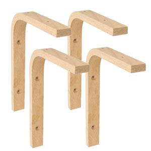 Amig Plankdrager/planksteun van hout - 4x - lichtbruin - H250 x B200 mm -