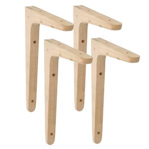 Amig Plankdrager/planksteun van hout - 4x - lichtbruin - H300 x B200 mm -