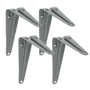 Amig Plankdrager/planksteun van metaal - 4x - gelakt grijs - 100 x 125 mm -