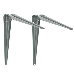 Amig Plankdrager/planksteun van metaal - 2x - gelakt grijs - H300 x B250 mm -