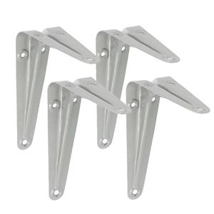 Amig Plankdrager/planksteun van metaal - 4x - gelakt zilver - 150 x 125 mm -
