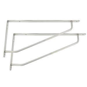 Amig Plankdrager/steun/muurbeugel - 2x - rvs metaal - zilver - H60 x B120 mm - Tot 75 kg -