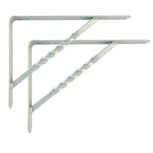 Amig Plankdrager/steun/beugel Spiraal - 2x - metaal - zilver - H200 x B150 mm - Tot 225 kg -