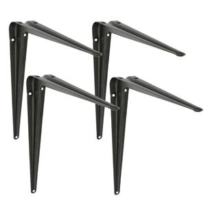 Amig Plankdrager/planksteun van metaal - 4x - gelakt zwart - H300 x B250 mm -
