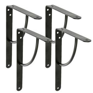 Amig Plankdrager/planksteun van metaal - 4x - gelakt zwart - H150 x B125 mm - Tot 110 kg -
