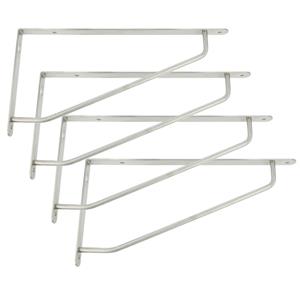 Amig Plankdrager/steun/muurbeugel - 4x - rvs metaal - zilver - H60 x B120 mm - Tot 75 kg -
