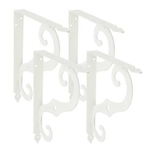 Amig Plankdrager/steun/muurbeugel Barok - 4x - metaal - wit - H200 x B150 mm - Tot 100 kg -