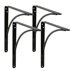 Amig Plankdrager/planksteun van metaal - 4x - gelakt zwart - H150 x B125 mm - Tot 105 kg -