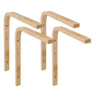 Amig Plankdrager/planksteun van hout - 4x - lichtbruin - H250 x B100 mm -