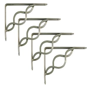 Amig Plankdrager/steun/beugel Decoratief - 4x - metaal - zilver - H200 x B150 mm - Tot 180 kg -