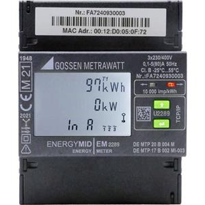 gossenmetrawatt Gossen Metrawatt GMC Instruments kWh-meter 3-fasen Digitaal 80 A Conform MID: Ja 1 stuk(s)