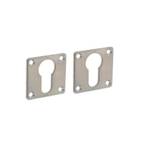 Cilinderrozet vierkant 42x42x2mm geborsteld RVS